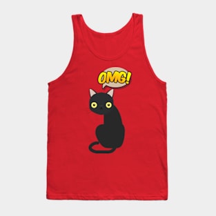 omg! surprised cute black cat Tank Top